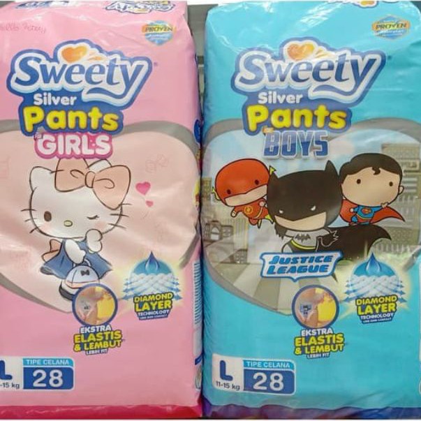 Sweety Silver Diaper Boy Girl L Shopee Singapore