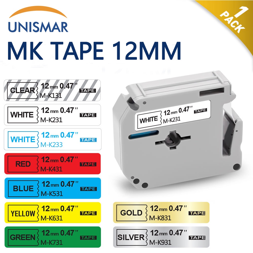 12mm Compatible Brother MK Tape MK231 MK 231 MK 231 MK131 MK221 MK121