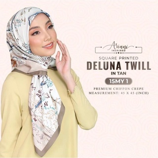 Ariani Tudung Bawal Printed Square Premium Chiffon Crepe Bidang