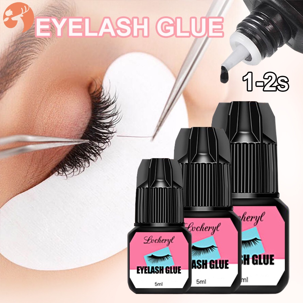 Grafting Eyelashes Extensions Glue 1 2 Seconds Fast Drying Black 5ml