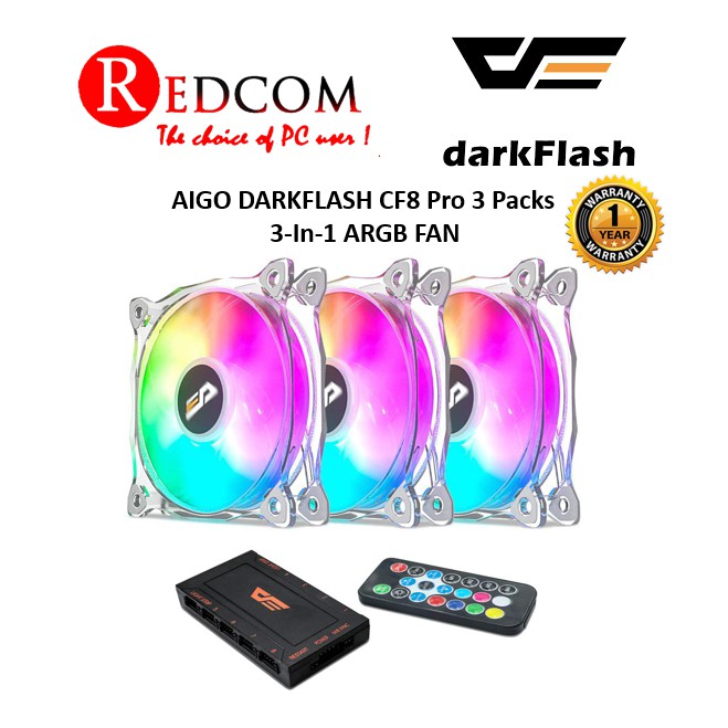 Aigo Darkflash Cf Pro In Rgb Chassis Fans With Controller