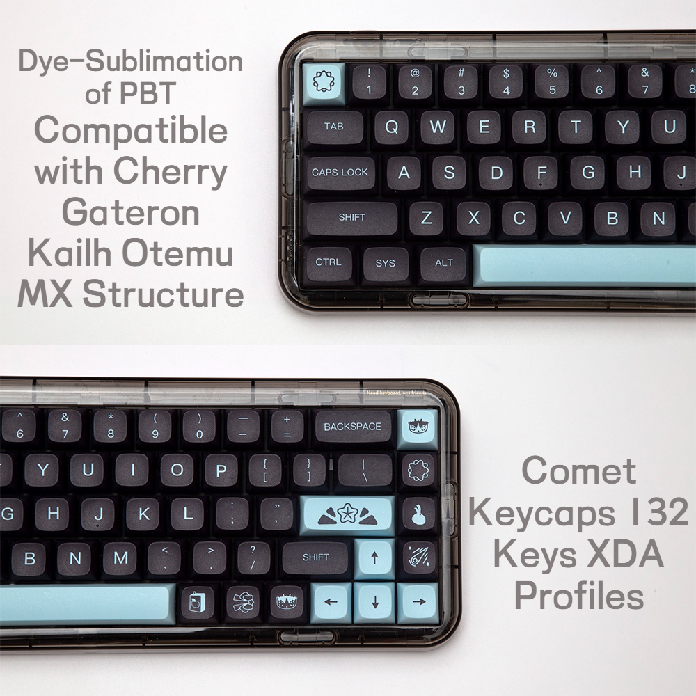 Comet Keycaps 132 Keys XDA Profiles PBT Dye Sublimation Mechanical