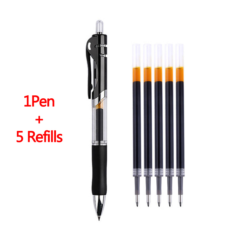 1 Pen 5 Refills Retractable Ballpoint Pen 0 5 Mm Gel Pen Large