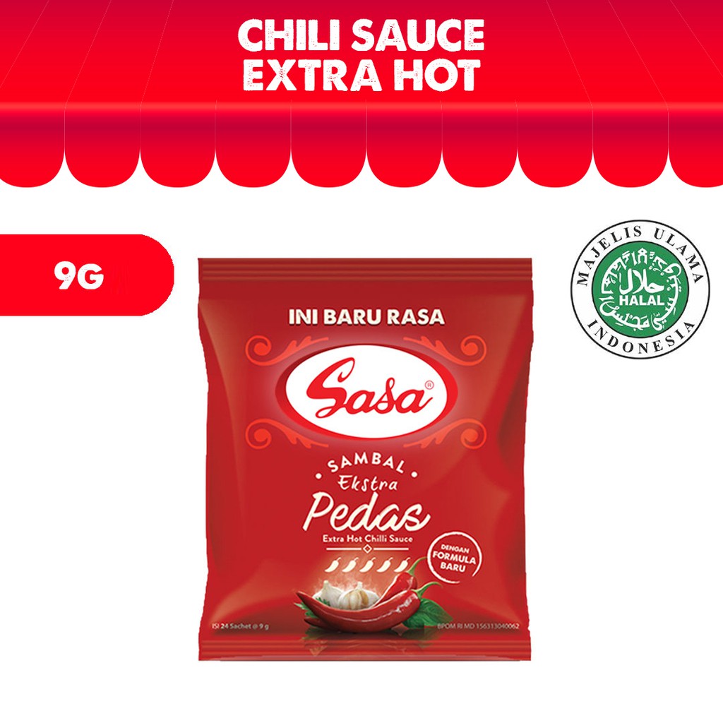 Halal Sasa Chili Sauce Extra Hot 9g 24 Sachets Shopee Singapore