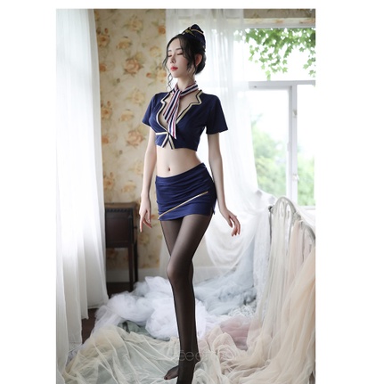 Airline Stewardess Uniform With Hat Porn Women Sexy Lingerie Hot