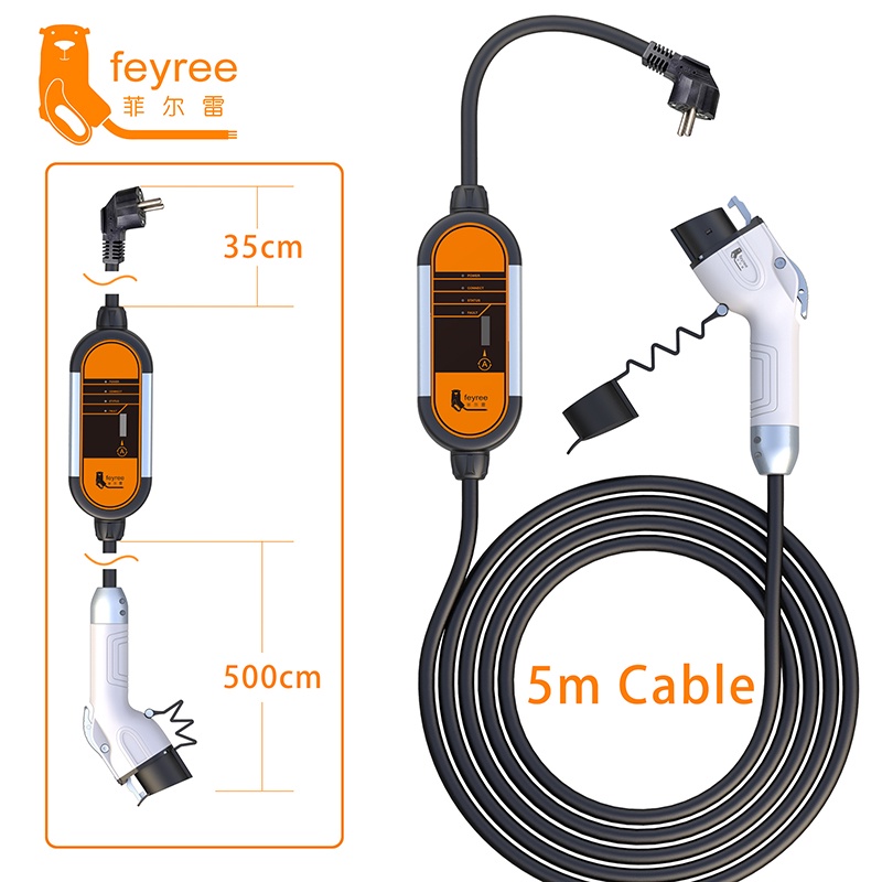 Feyree EV Charger 16A Type1 J1772 Adapter Charging Cable 3 5KW EVSE