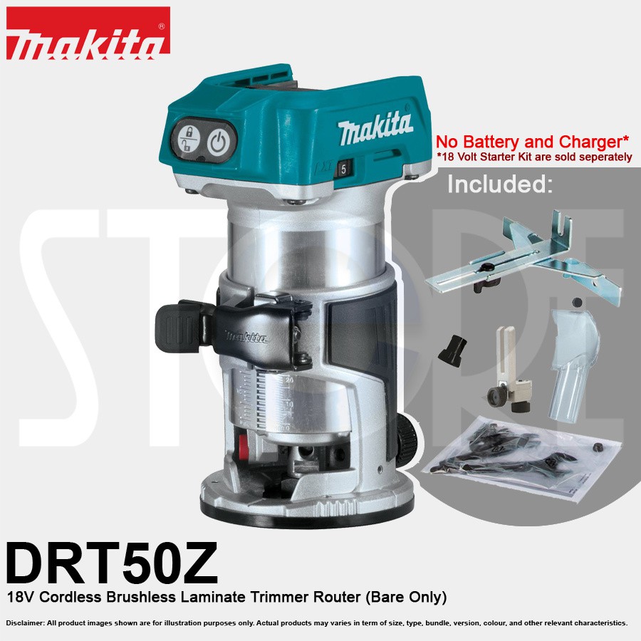 Makita DRT50Z Bare Only LXT Brushless Cordless Router Laminate