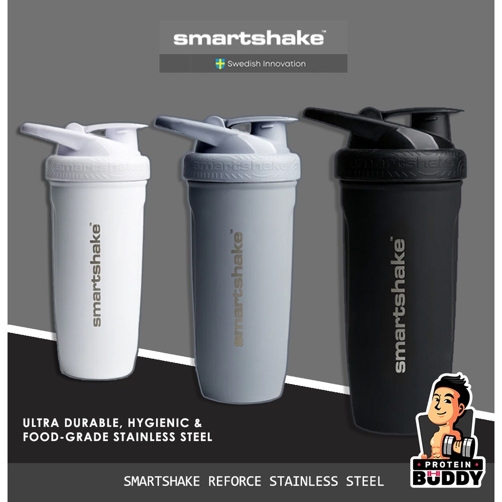 Smartshake Reforce Lightweight Stainless Steel Protein Shaker Bottle