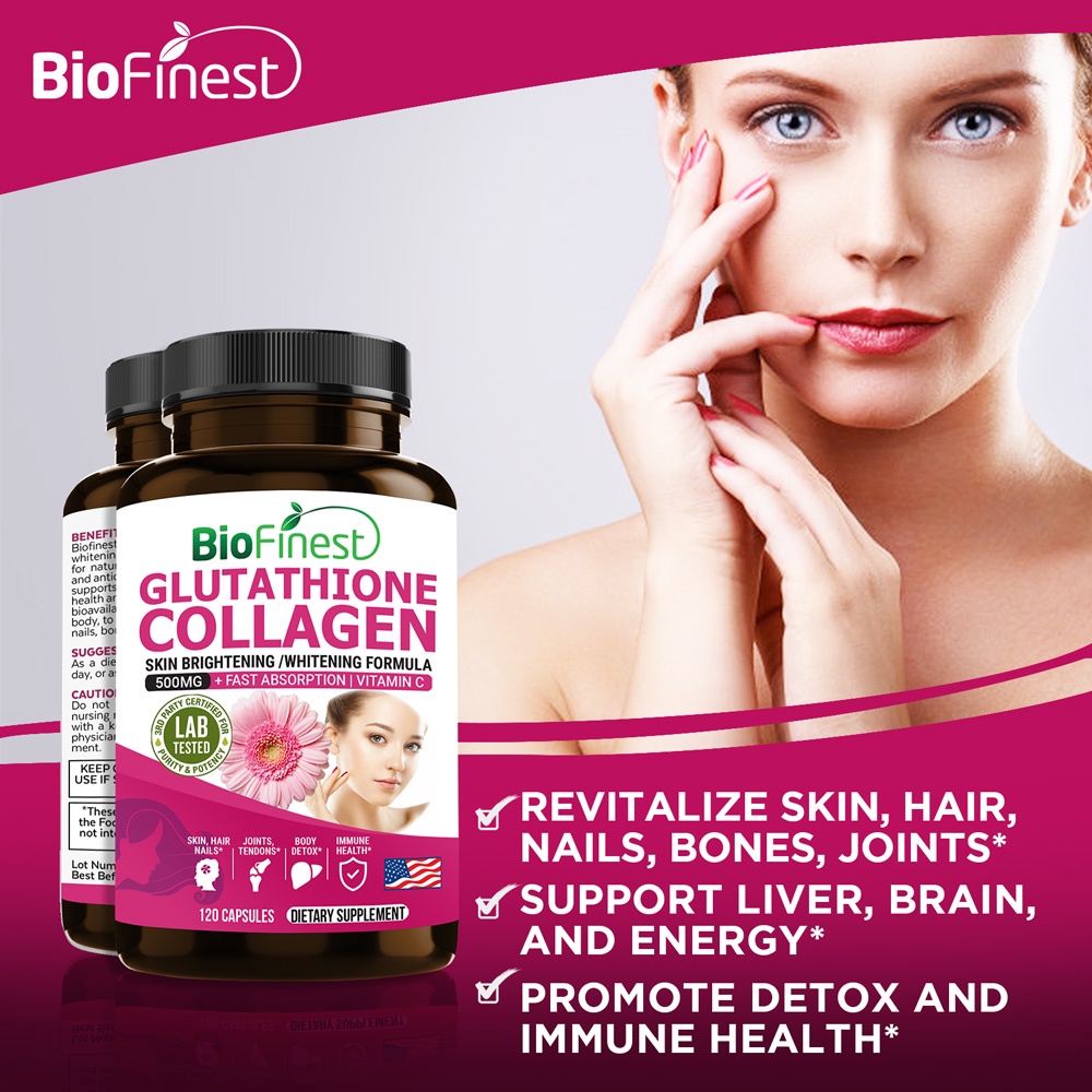 Biofinest L Glutathione Collagen 500mg Supplement Vitamin C