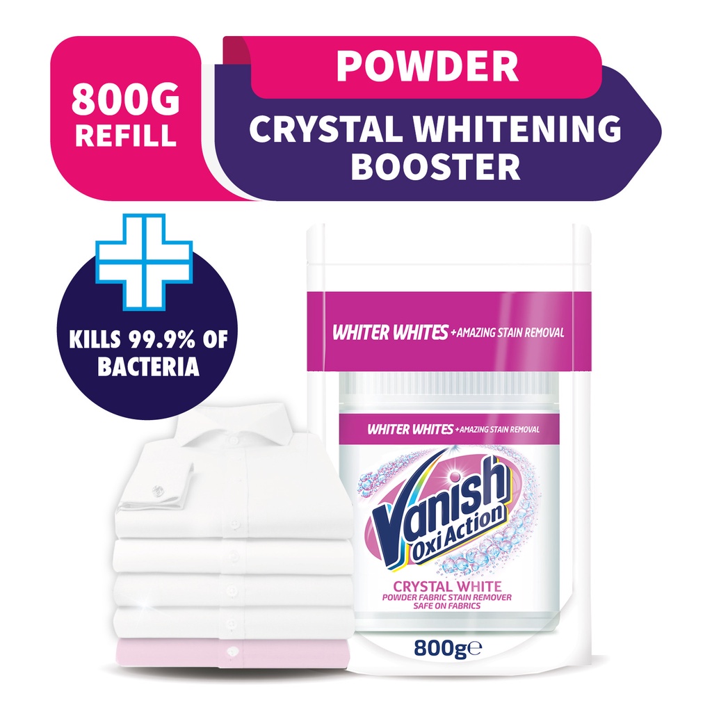 Vanish Oxi Action Crystal White Powder Whitening Booster Refill 800G