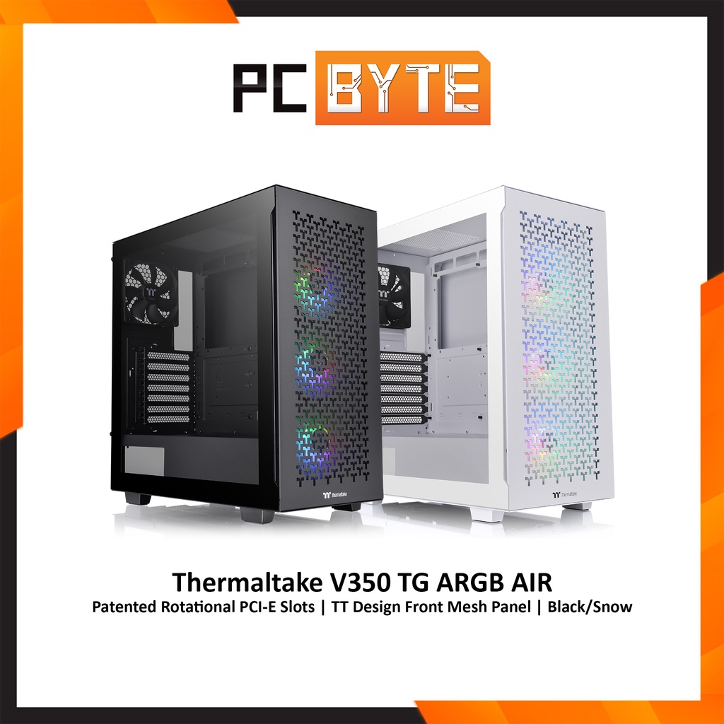 Thermaltake V350 TG ARGB Air Mid Tower Chassis Patented Rotational PCI