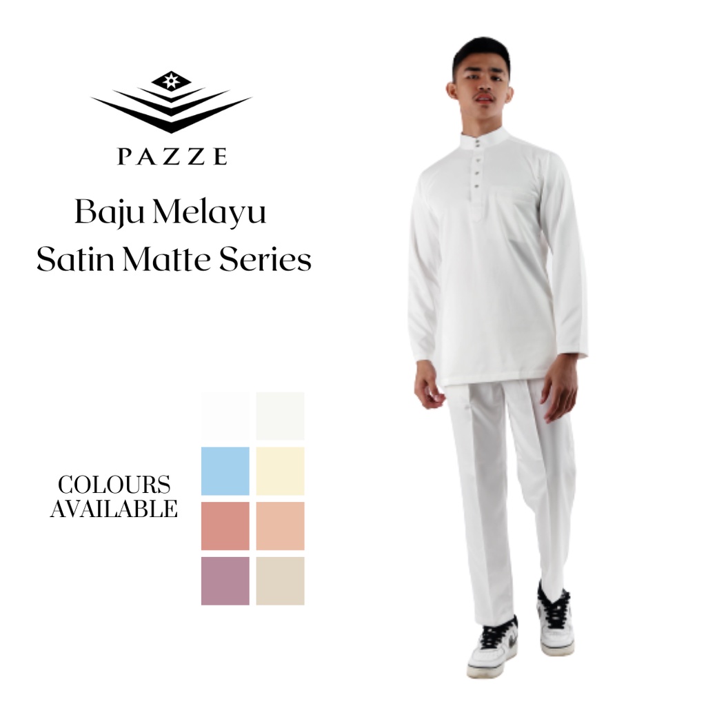 Shop Malaysia Pazze Baju Melayu Modern Slim Fit Nikah Pearl White