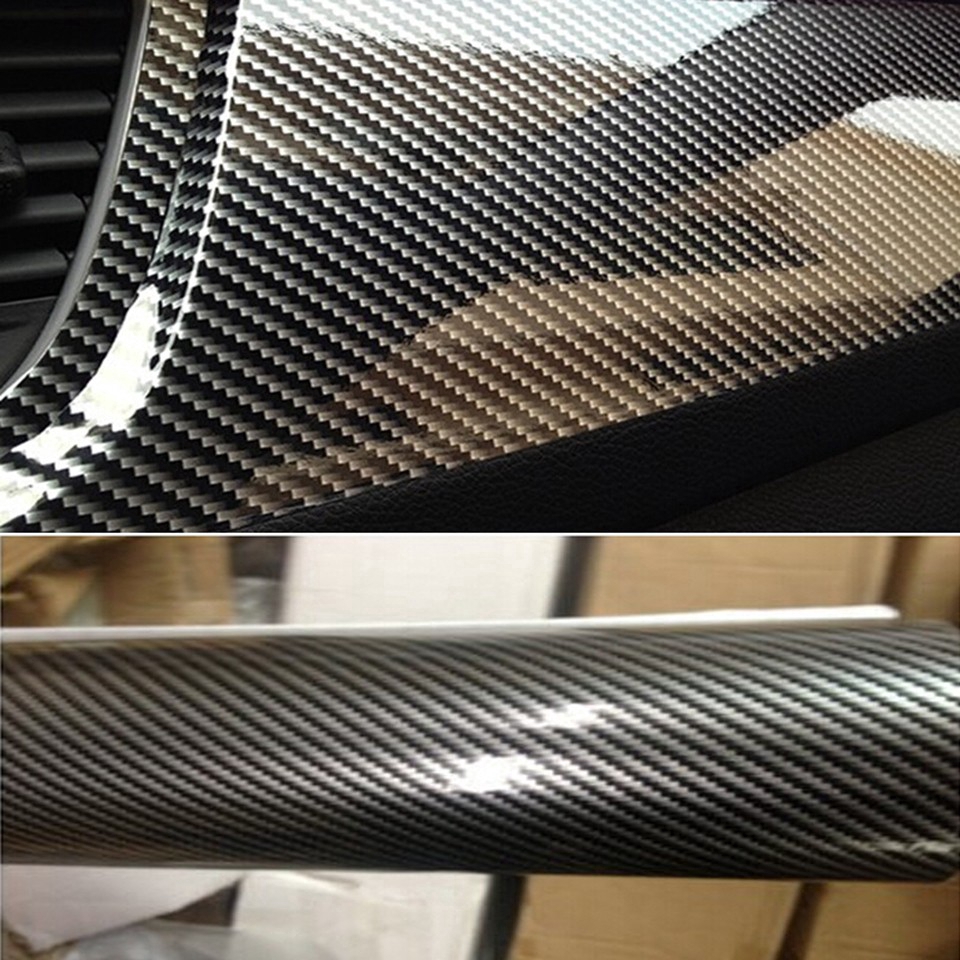 D High Glossy Carbon Fiber Vinyl Film Car Styling Wrap Motorcycle Car