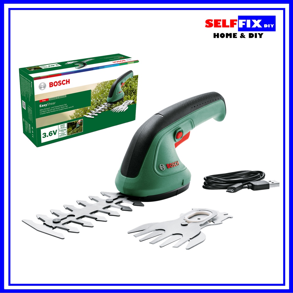 Bosch EasyShear Cordless Shrub And Grass Shear Set Shopee Singapore