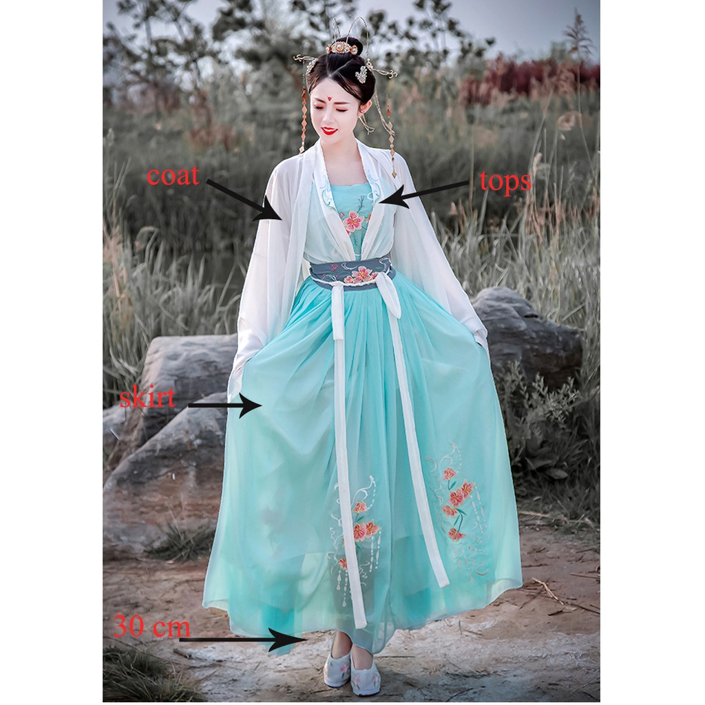 Plus Size Women Chinese Traditional Hanfu Costume Lady Vestidos Han