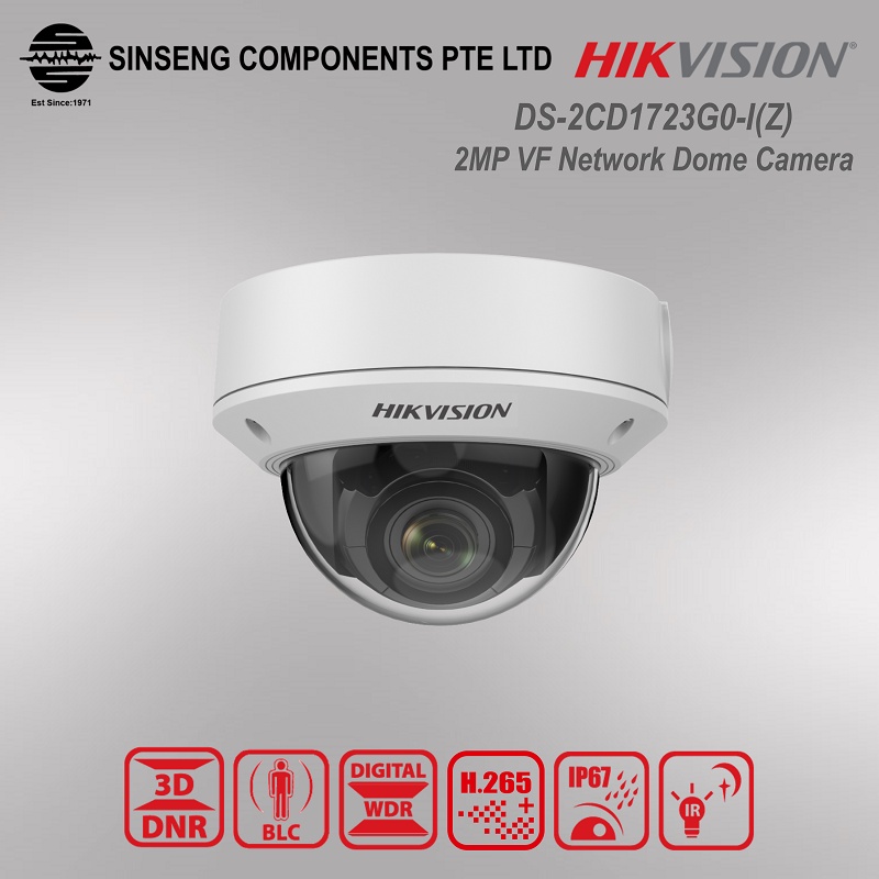 Hikvision 2MP Motorized DS 2CD1723G0 IZ 2 8 12MM Varifocal Dome PoE