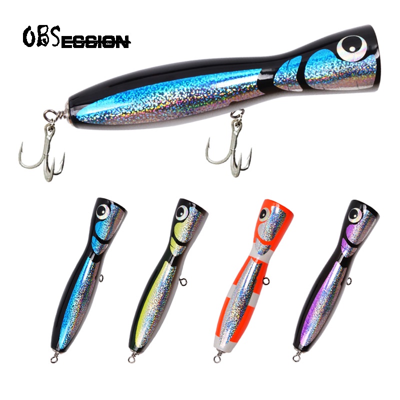 120g 21 5cm Big Topwater Wooden Bait Popper GT Surface Popping Lure