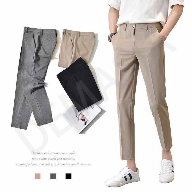 Fashion Long Pants Men Korean Ankle Casual Pants Summer Slim Fit