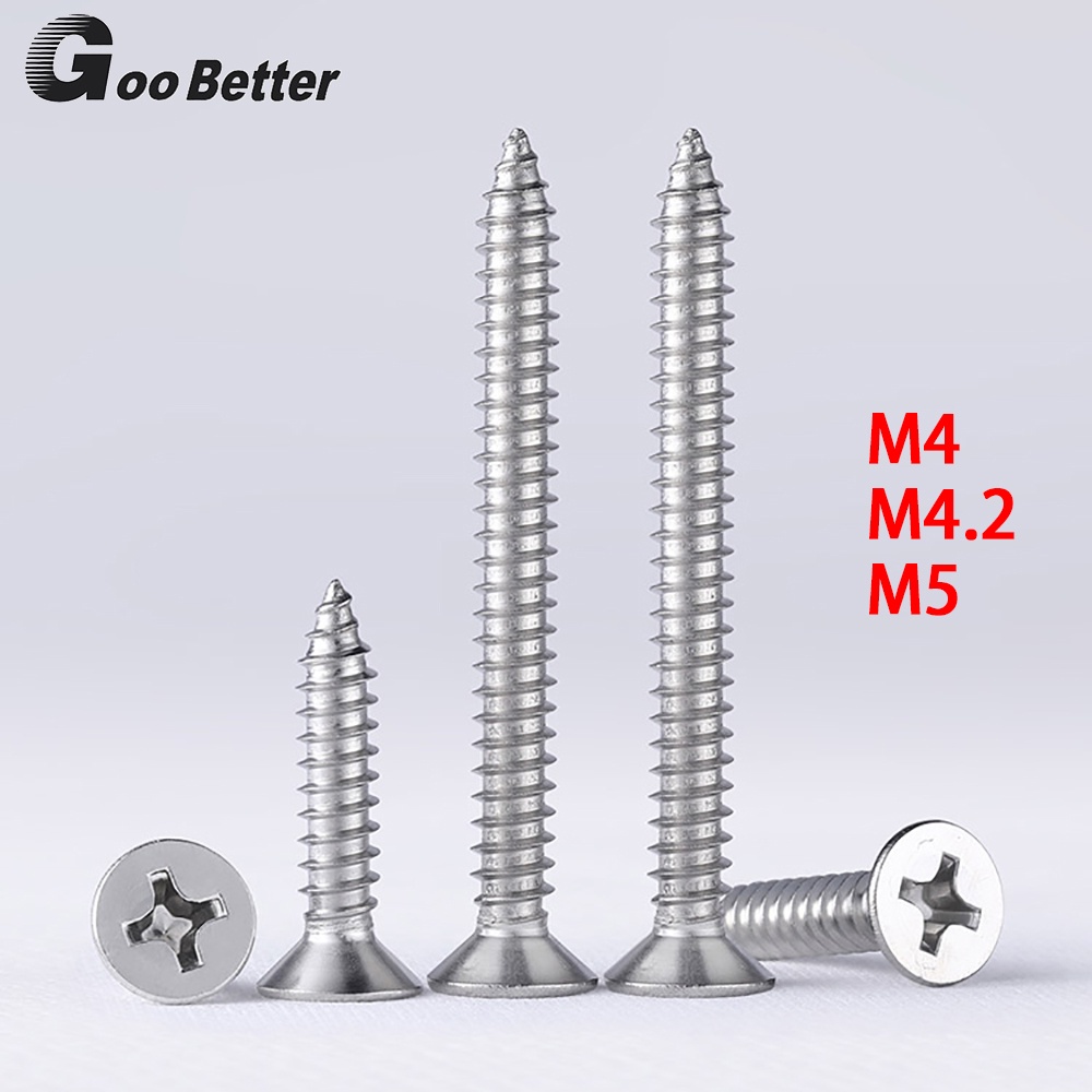 M4 M4 2 M5 Countersunk Head Tapping Screws 304 Stainless Steel Phillips