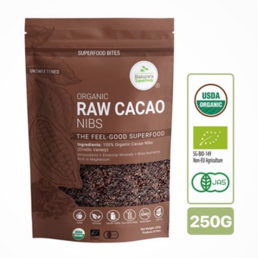 Nature S Superfoods Organic Raw Cacao Nibs Powder Unsweetened Vegan