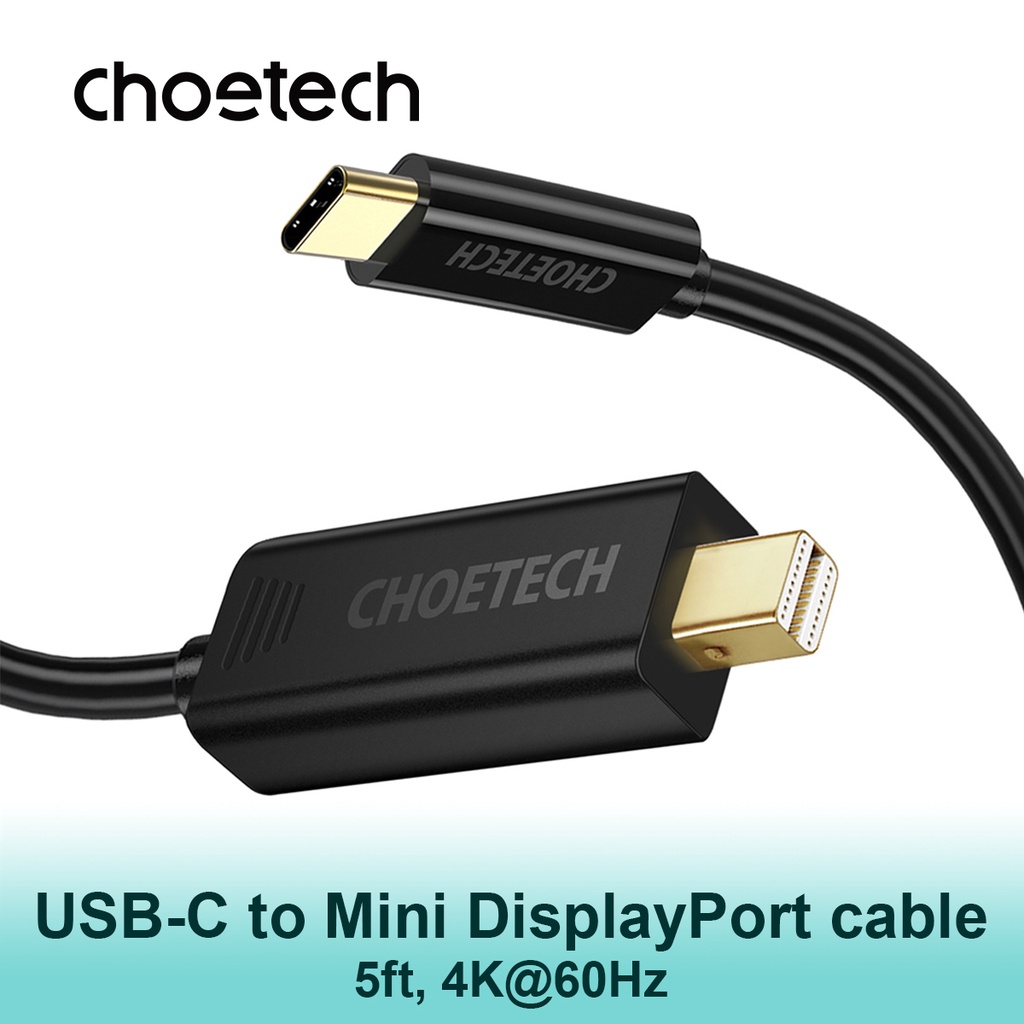 CHOETECH USB C To Mini DisplayPort Cable 4K 60 Hz Thunderbolt 3