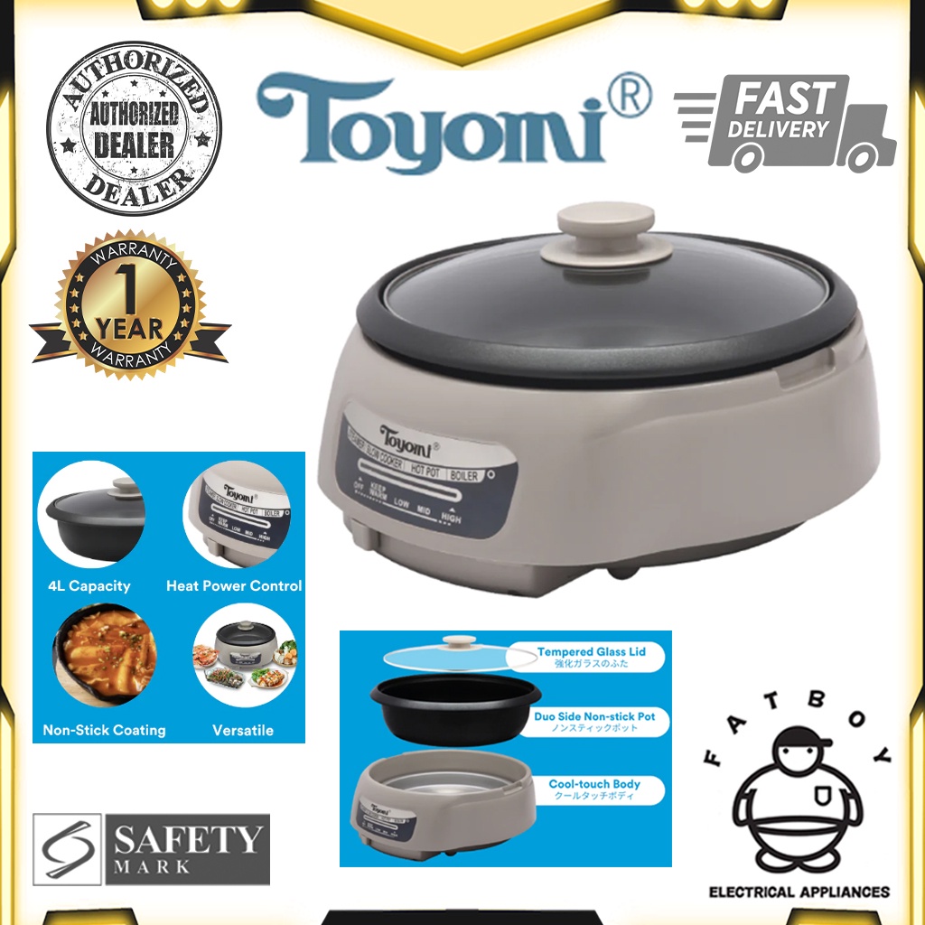 Toyomi 4 0L 4 In 1 NEW Multi Cooker 6 8 Pax Steamboat Hot Pot MC 4646