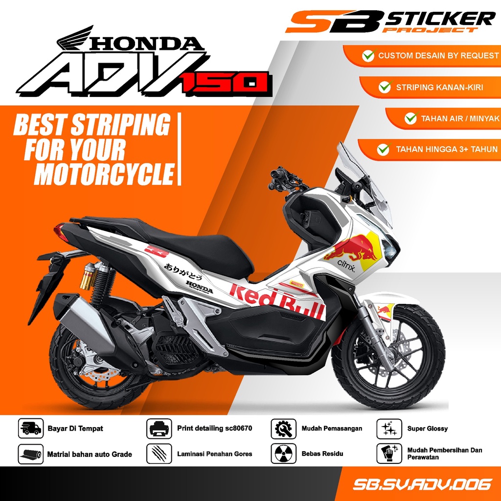 Striping ADV 150 STRIPING HOLOGRAM HONDA ADV 150 2019 RED BULL