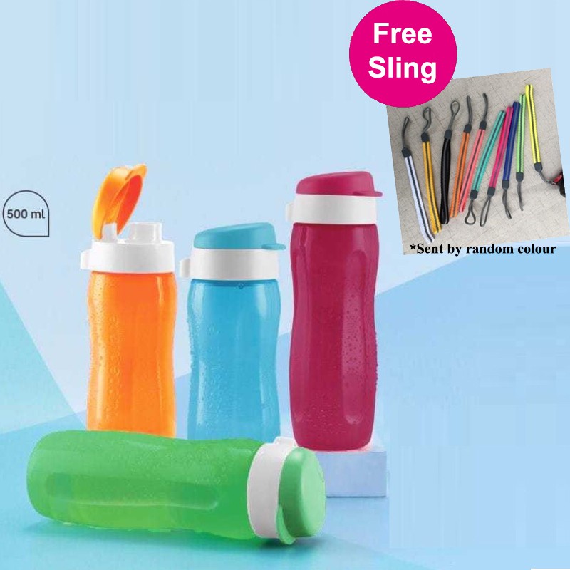 Tupperware Slim Eco Water Bottle Flip Top Cap 500ml Shopee Singapore