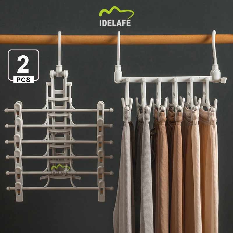 Idelafe Pcs Multi Layer Trousers Hangers Multipurpose Folding Hangers