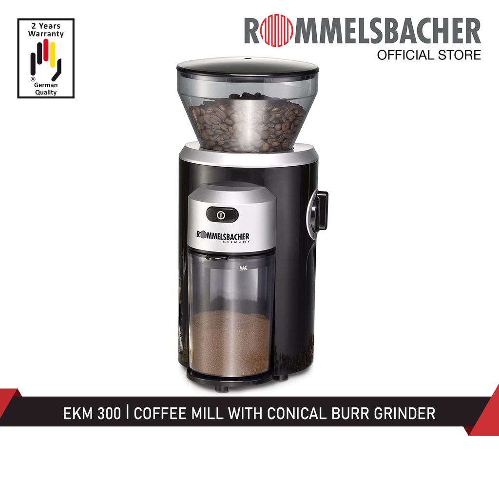 Rommelsbacher EKM 300 Coffee Mill With Conical Burr Grinder 150w 220