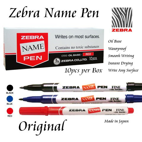 Zebra Name Pens Permanent Marker Pcs Box Shopee Singapore