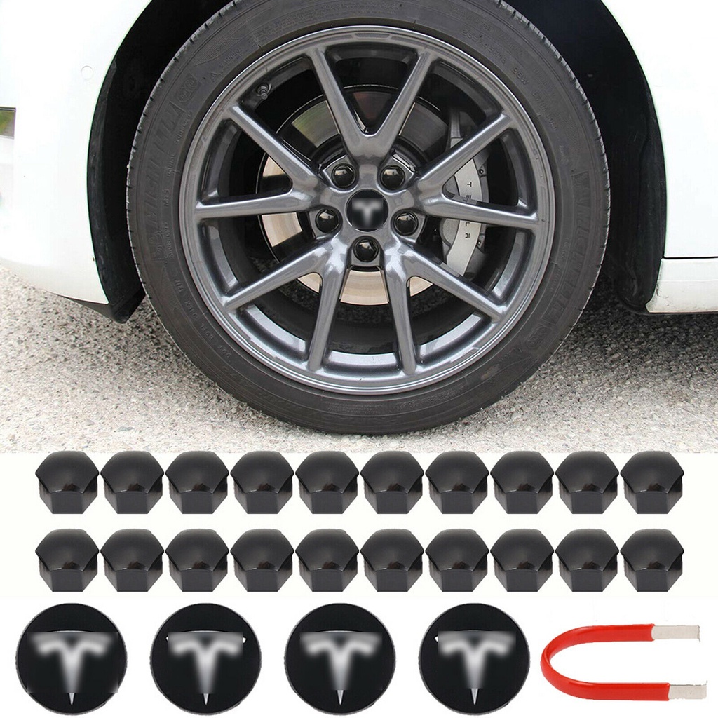 For Tesla Model S X Y Car Wheel Center Hub Cap Cover Lug Nut Covers