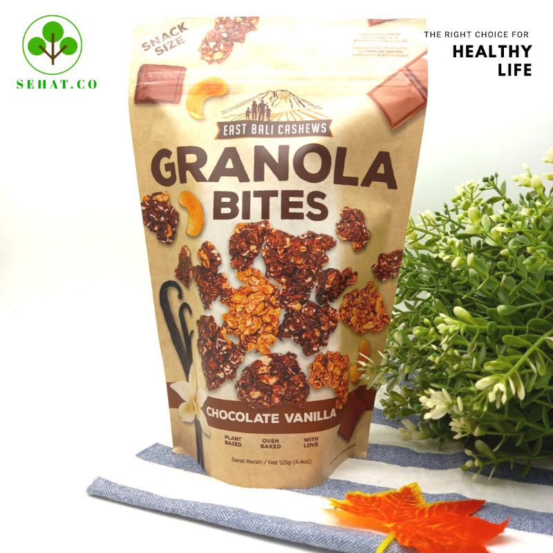 Granola Bites Chocolate Vanilla East Bali Cashews 125 Gr Shopee