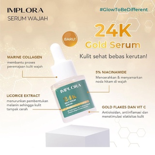 Belia Implora Face Serum 24K Gold Hydrating Acne Brightening