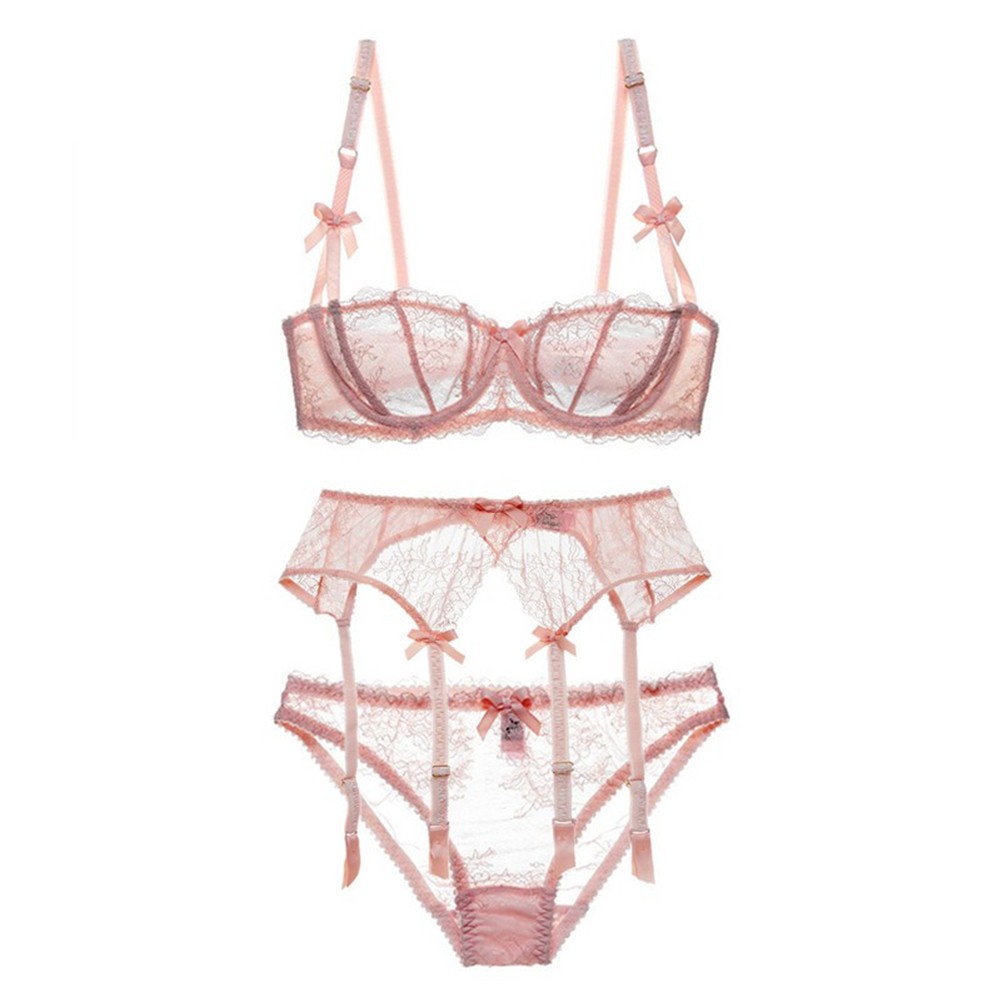 Dropshipping Varsbaby Sexy Lace Ultra Thin Lingerie Set Transparent