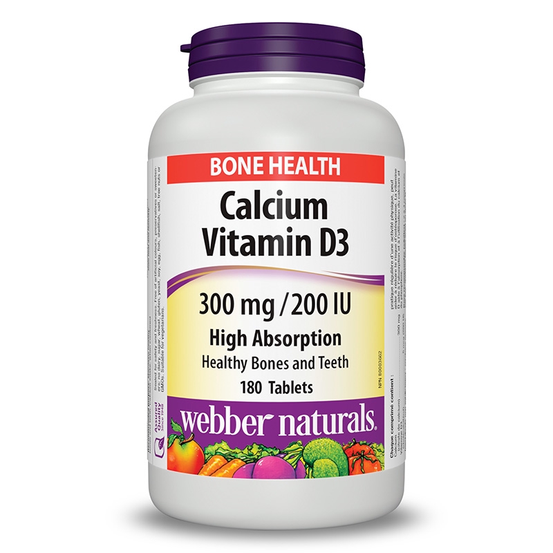 Webber Naturals Calcium Citrate With Vitamin D3 300mg 200IU 180