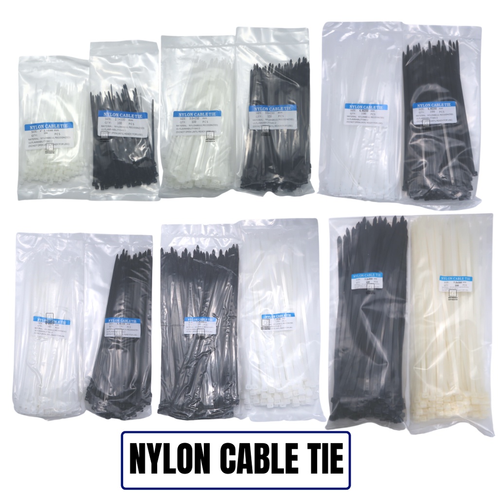 100pcs Heavy Duty UV Resistant Nylon Cable Tie With Self Locking