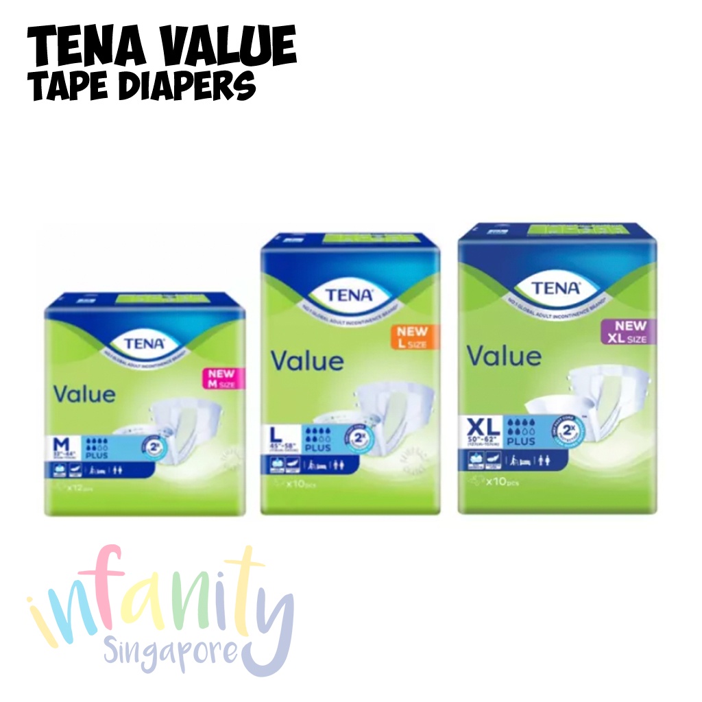 TENA Value Adult Tape Diapers M L XL Shopee Singapore