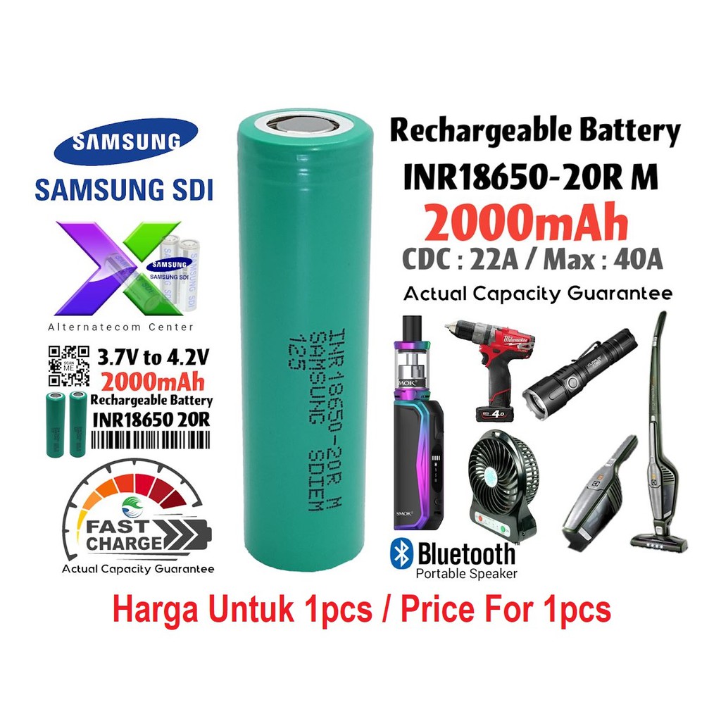 Samsung R Battery Mah A Ah Flat Top Lithium Ion