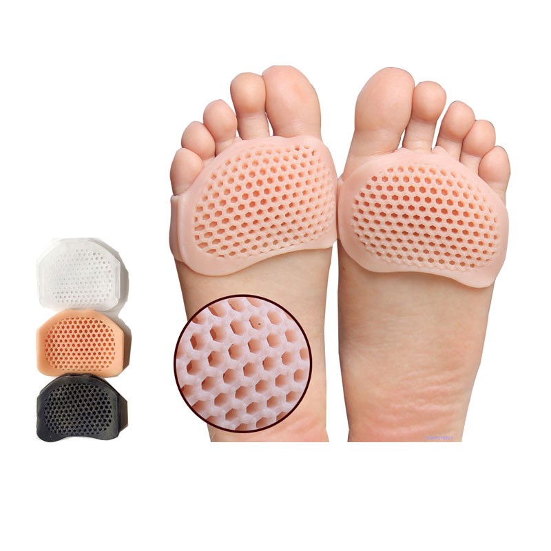 Pair Silicone Honeycomb Forefoot Metatarsal Pads Resistant Pain Relief