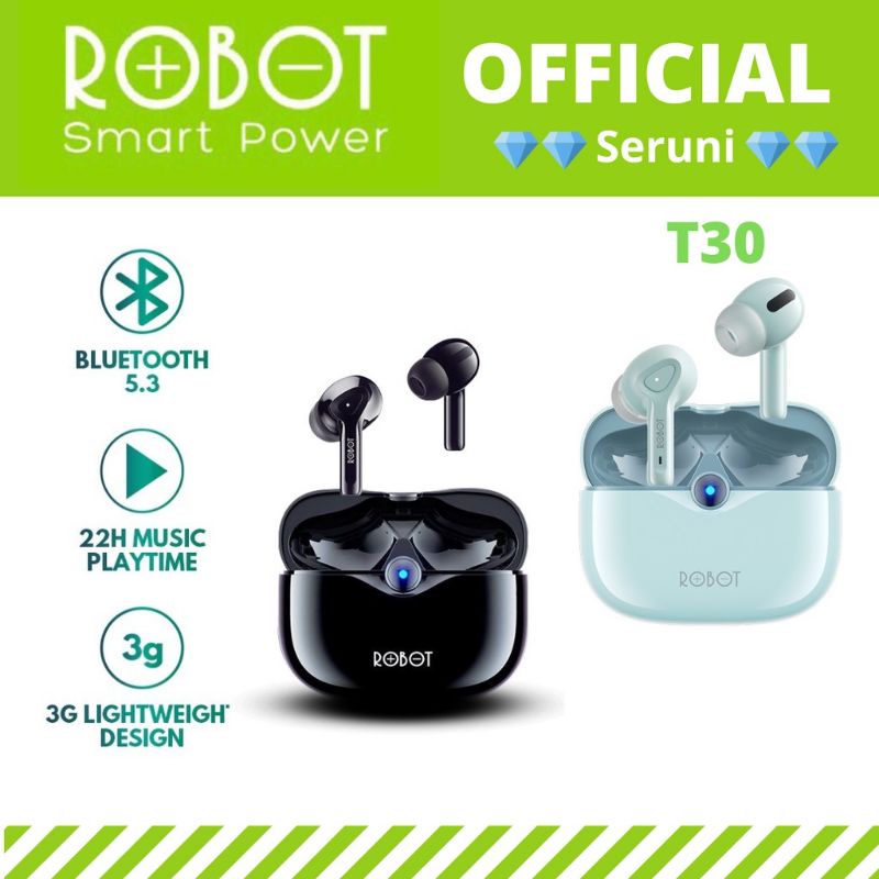 Robot T30 HEADSET BLUETOOTH 5 3 EARPHONE AIRBUDS TRUE WIRELESS Shopee