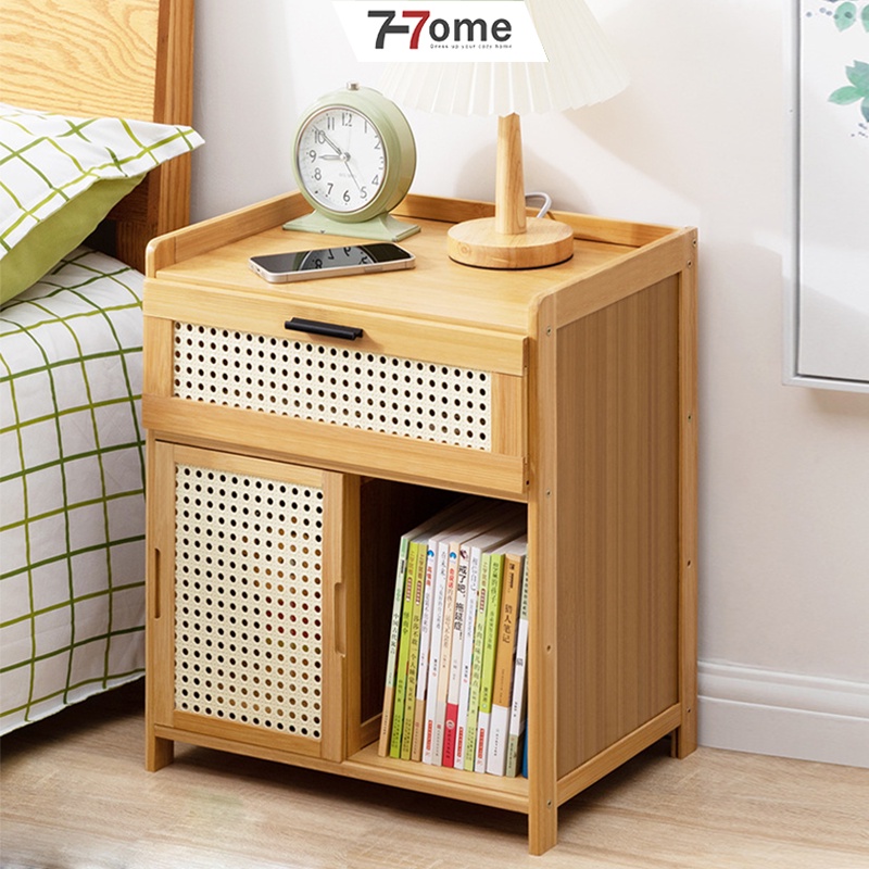 Bamboo Bedside Tables Modern Minimalist Style Bedroom Bedside Tables