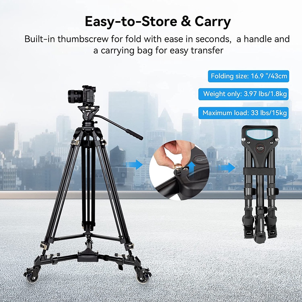 SmallRig Universal Photography Tripod Dolly Heavy Duty With 3 Rubber