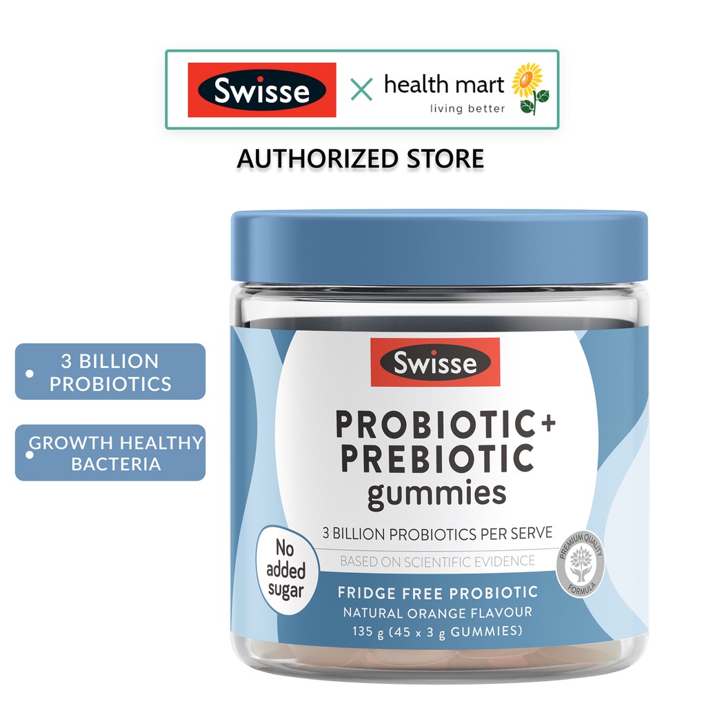 SG Swisse Probiotic Prebiotic Gummies L 3 Billion CFU Of Probiotics