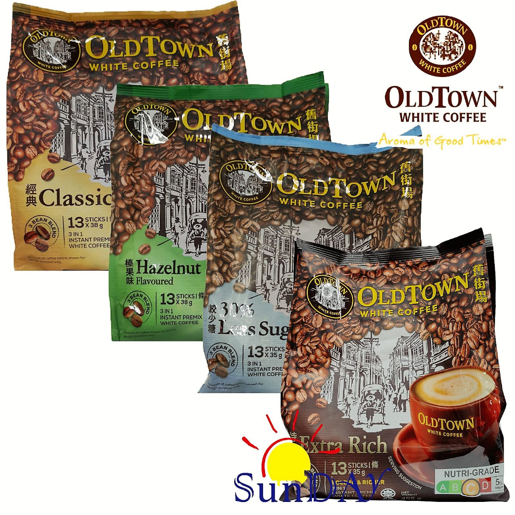 Bundle Of Old Town In White Coffee Classic Hazelnut Less Sugar