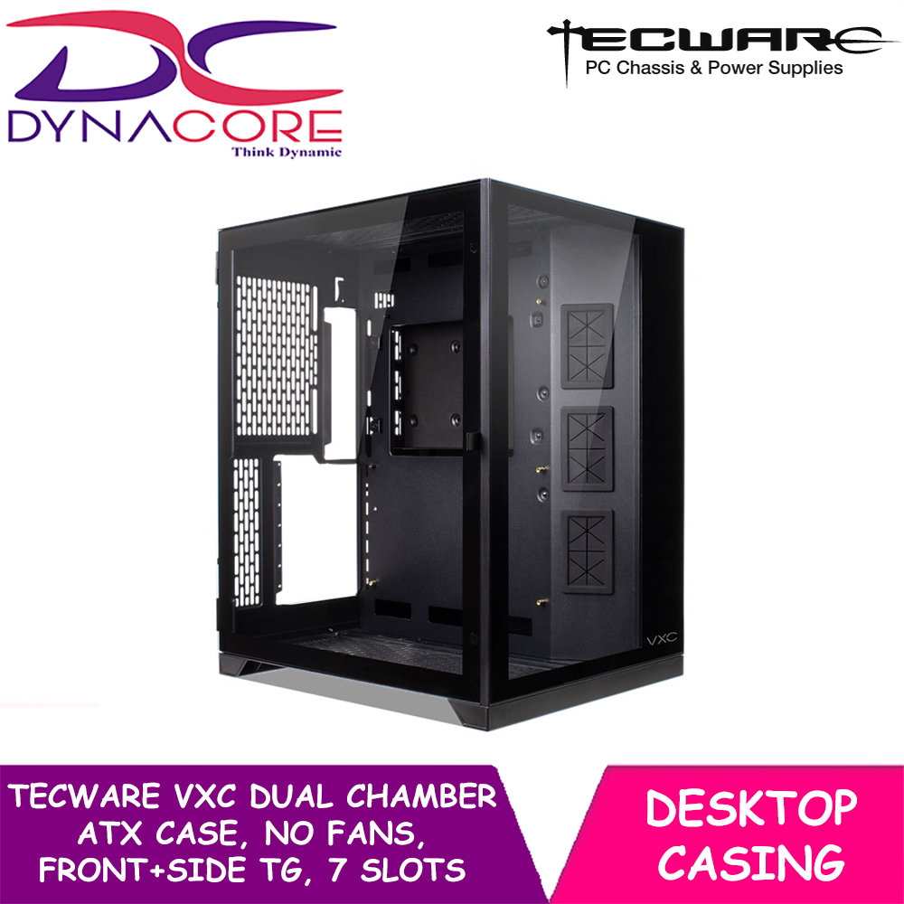 Dynacore Tecware Vxc Dual Chamber Atx Case No Fans Front Side Tg