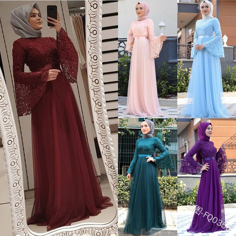 long dress lace muslimah