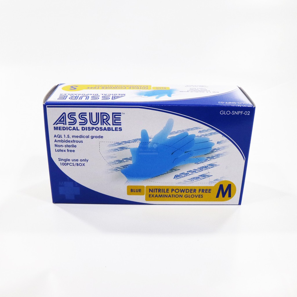 ASSURE Soft Nitrile Examination Gloves, PowderFree (100pcs/box