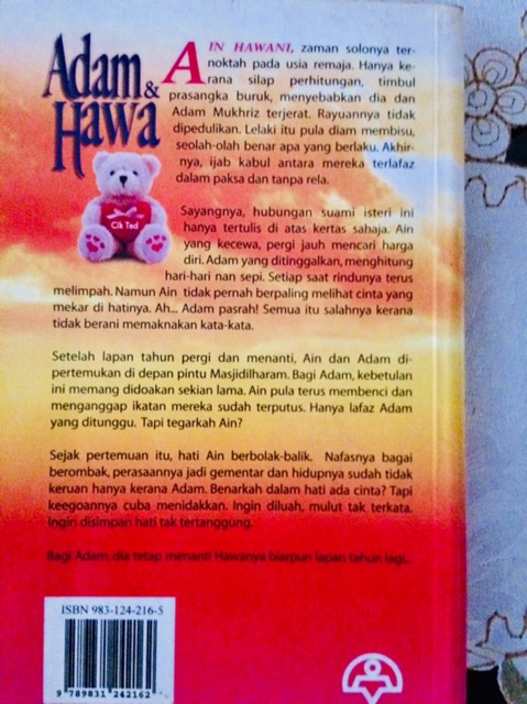 Pre Loved Novel Adam Hawa By Aisya Sofea Shopee Singapore