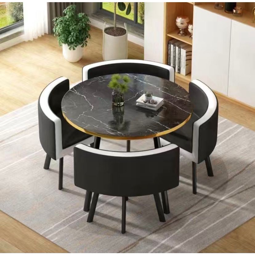Dining Coffee Table Set (1 Set 1 Table & 4 Chairs) New Design Durable ...